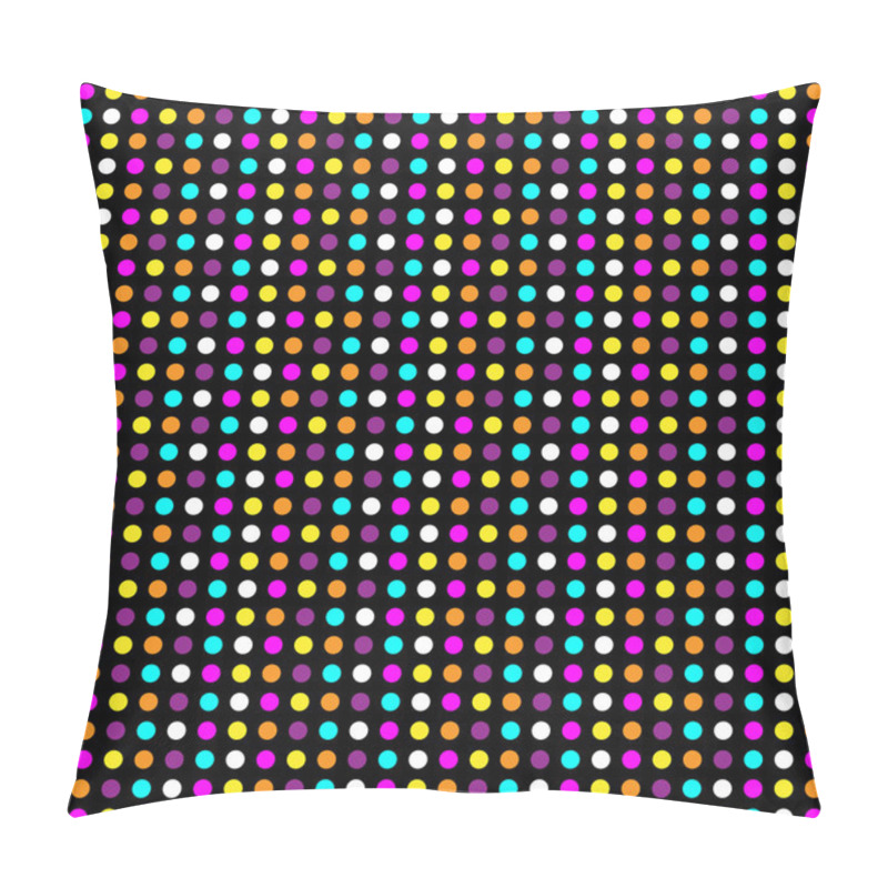 Personality  Florescent Polka Dots On Black Pillow Covers