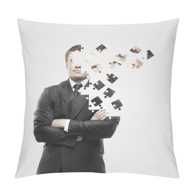 Personality  Man Built Of Puzzle Pillow Covers