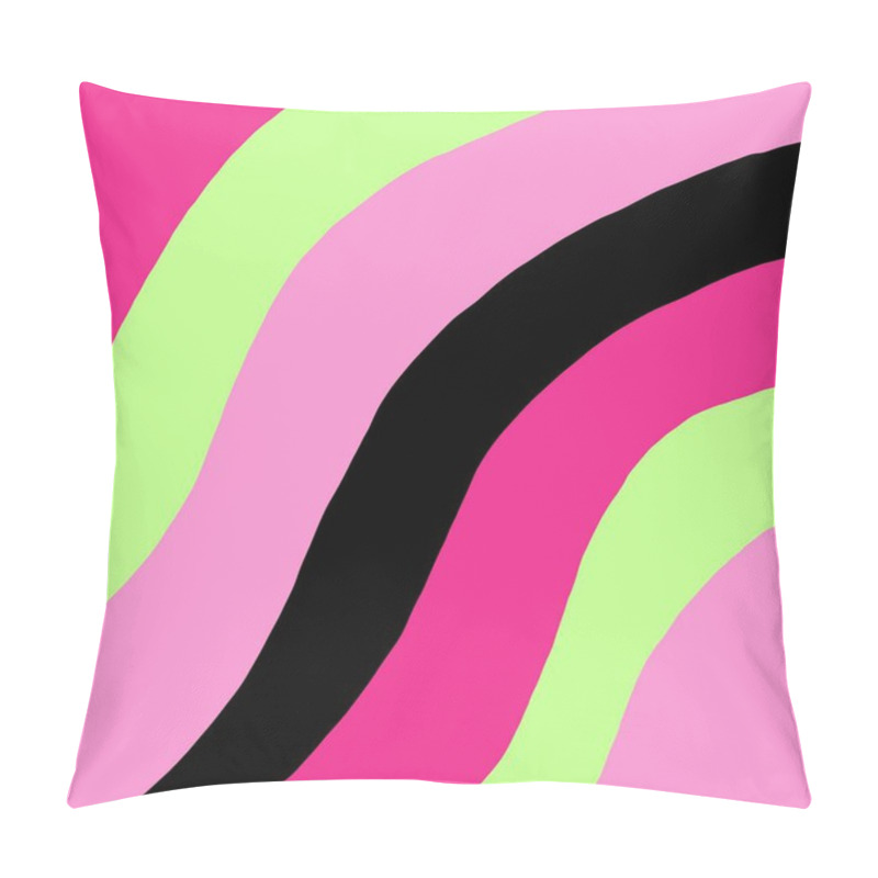 Personality  Neon Pink Green Liquid Swirl Flow Groovy Stripe Y2K Pattern Pillow Covers