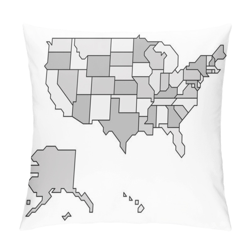 Personality  Generalized Retro Map Of USA Pillow Covers