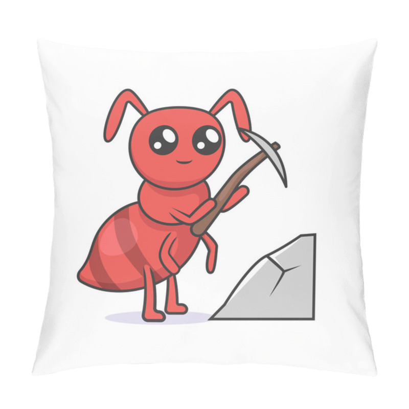 Personality  Cute Ant Insect Mascot Design Illustration Pillow Covers