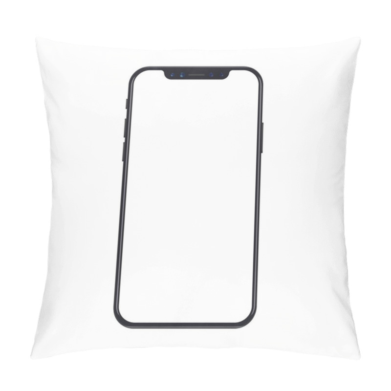 Personality  Mobile Smartphone Phone Mockup Isolated On White Background With Blank Screen. Realistic Vector Illustration. Pillow Covers