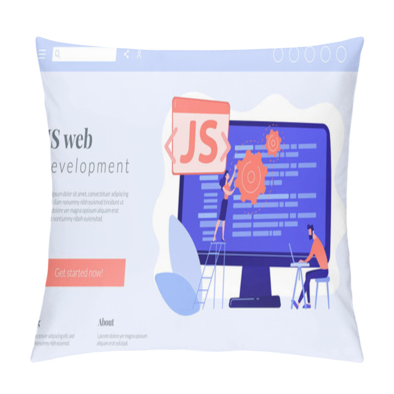 Personality  JavaScript Concept Landing Page. Pillow Covers