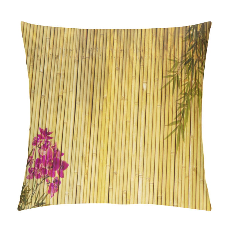 Personality  Fresh Orchids With Bamboo Background Pillow Covers