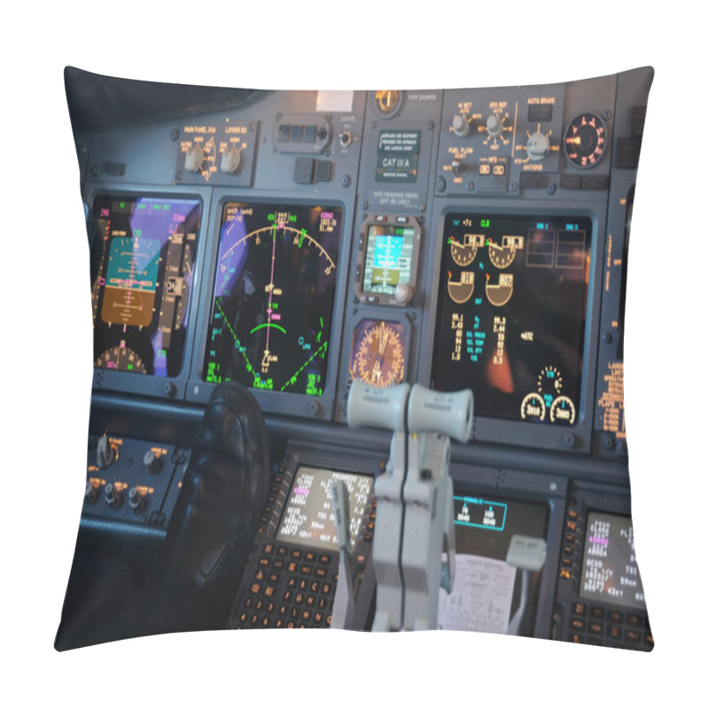 Personality  Commercial Aircraft Panel At Night Pillow Covers