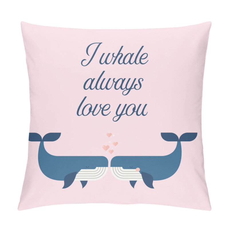 Personality  Couple Whales In Love Poster Pillow Covers