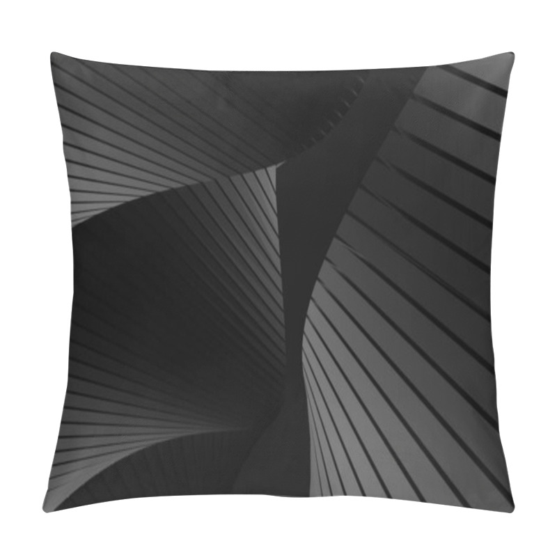 Personality  Abstract Black And Gray Wavy Lines In A Modern Architectural Design. Pillow Covers