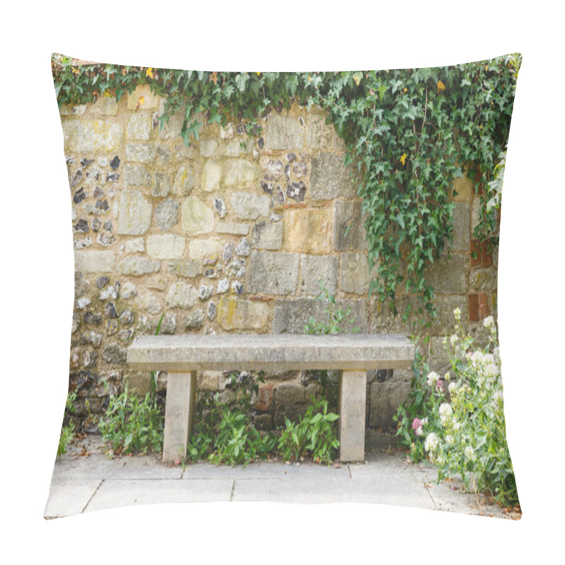 Personality  Bench In Formal Garden Pillow Covers