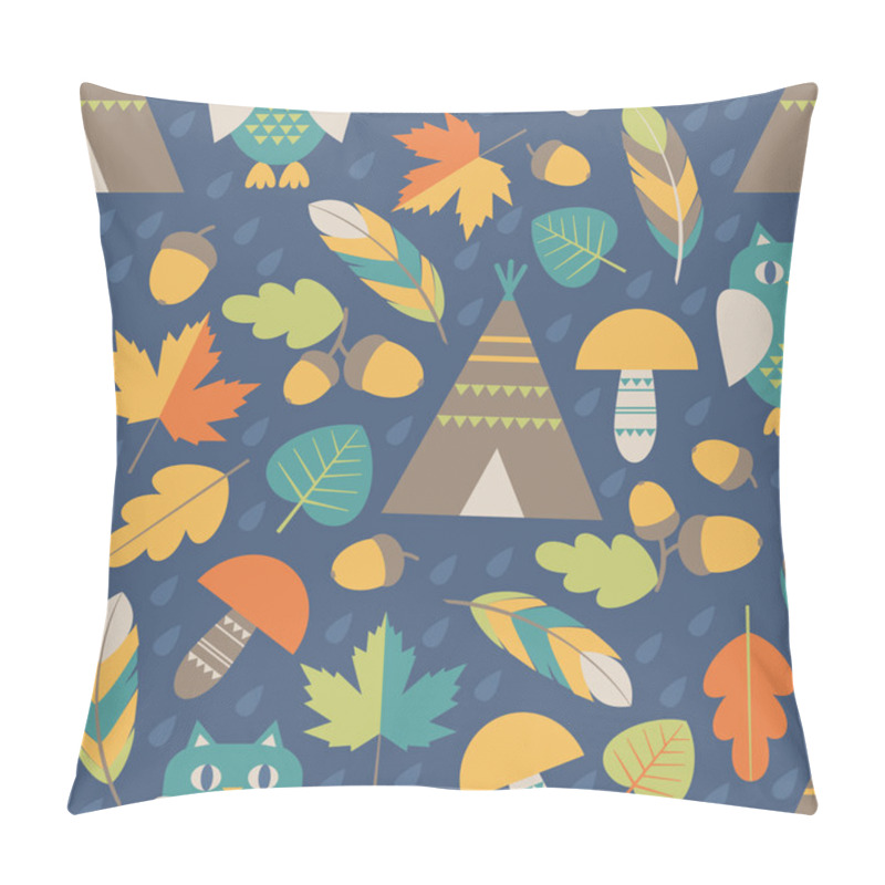 Personality  Seamless Pattern: Autumn Forest Pillow Covers