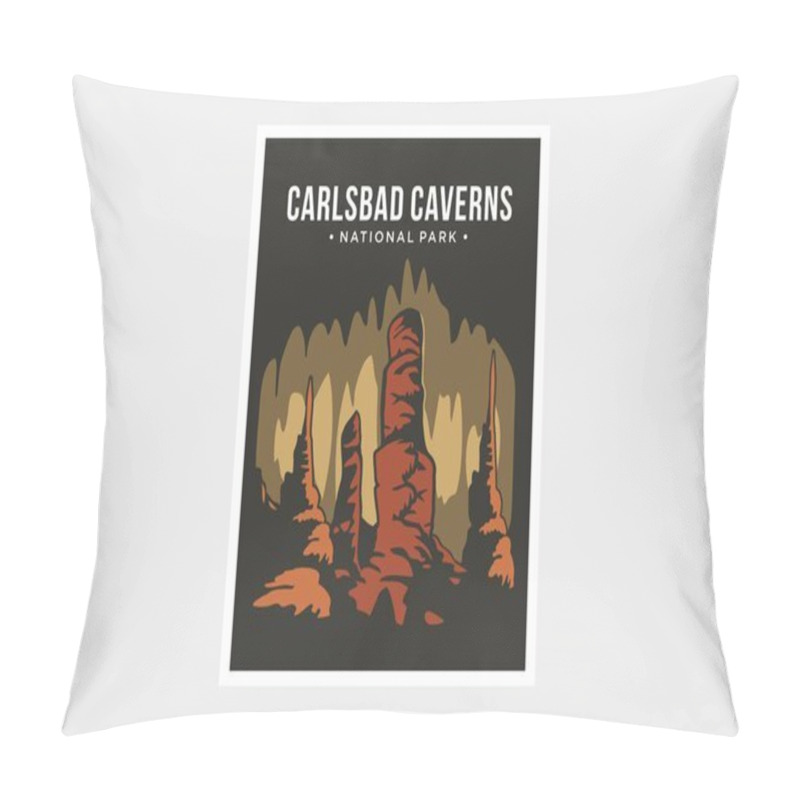 Personality  Carlsbad Caverns National Park Poster Vector Illustration Design Pillow Covers