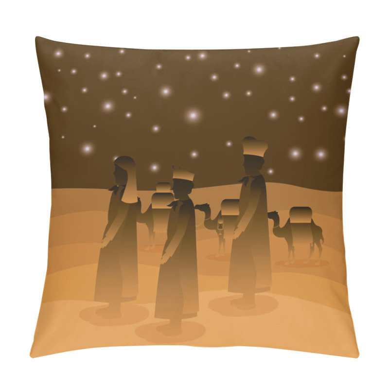 Personality  Wise Men Traveling In The Desert Christmas Scene Pillow Covers