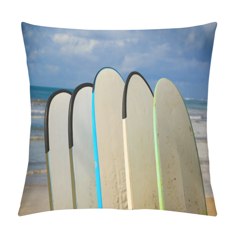 Personality  Row Of Different Surfboards Pillow Covers