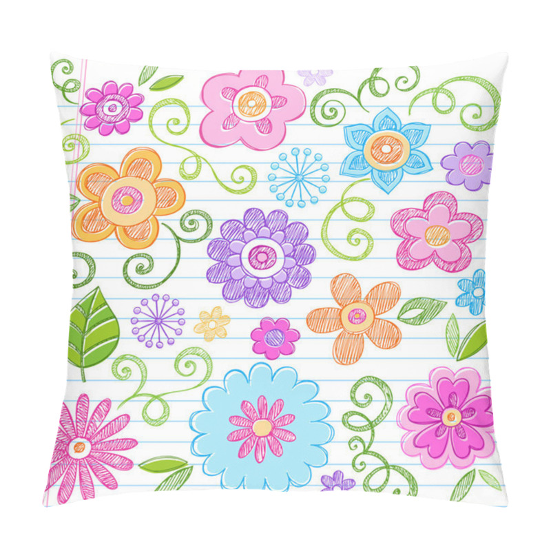 Personality  Flowers Sketchy Notebook Doodles Vector Design Elements Pillow Covers