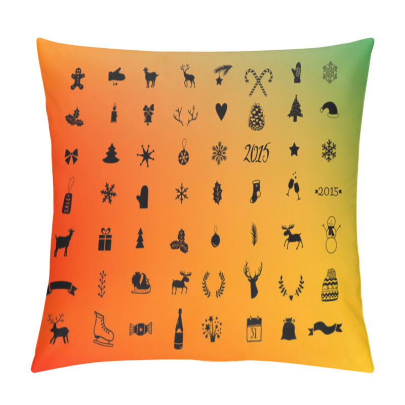 Personality  Christmas Icon Set Pillow Covers