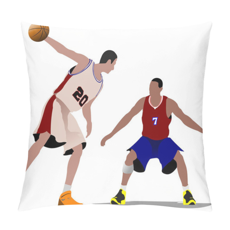 Personality  Basketball Players. Vector Illustration Pillow Covers