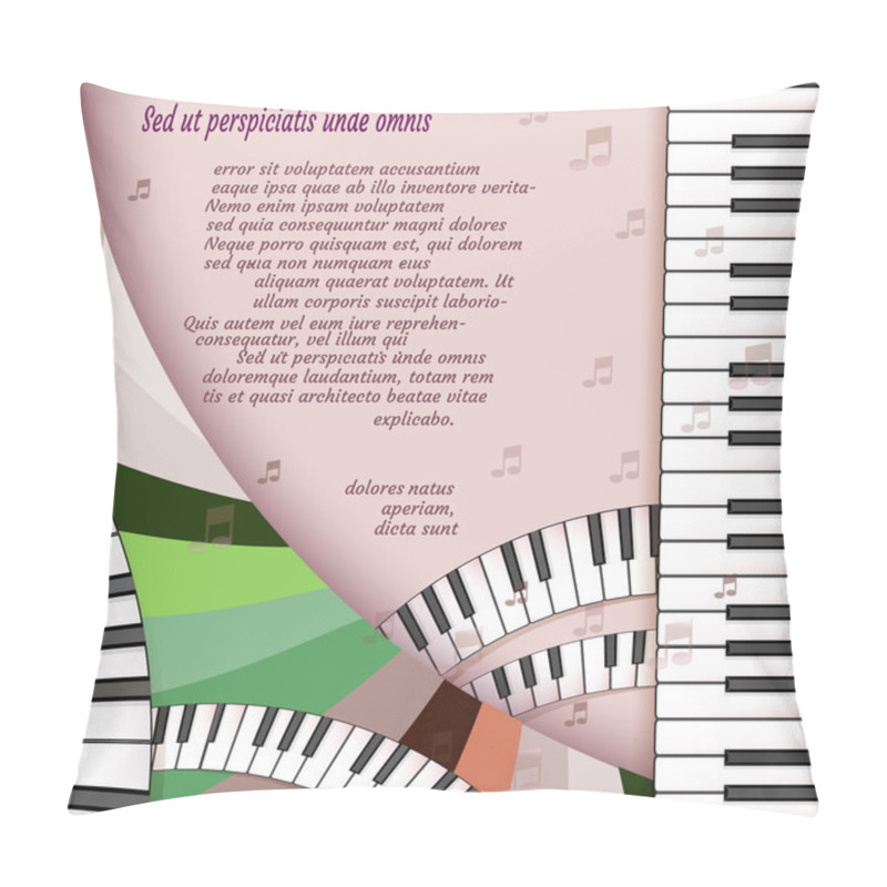 Personality  Musical Background With Piano Keyboard Pillow Covers