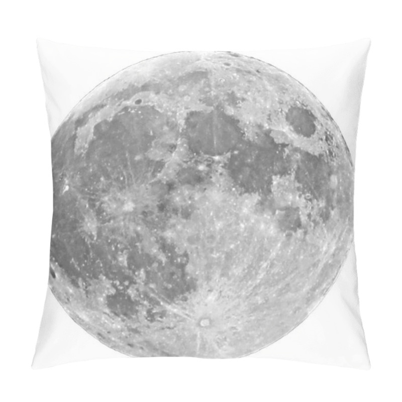 Personality  Super Moon With Visible Craters On A White Background Pillow Covers