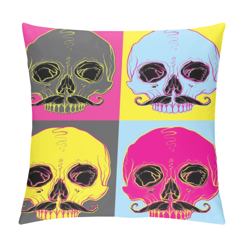 Personality  Hand Drawn Vector Skulls - Stock Illustration Pillow Covers