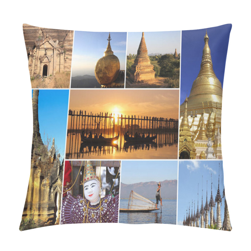 Personality  Myanmar - Landmark Collage Pillow Covers