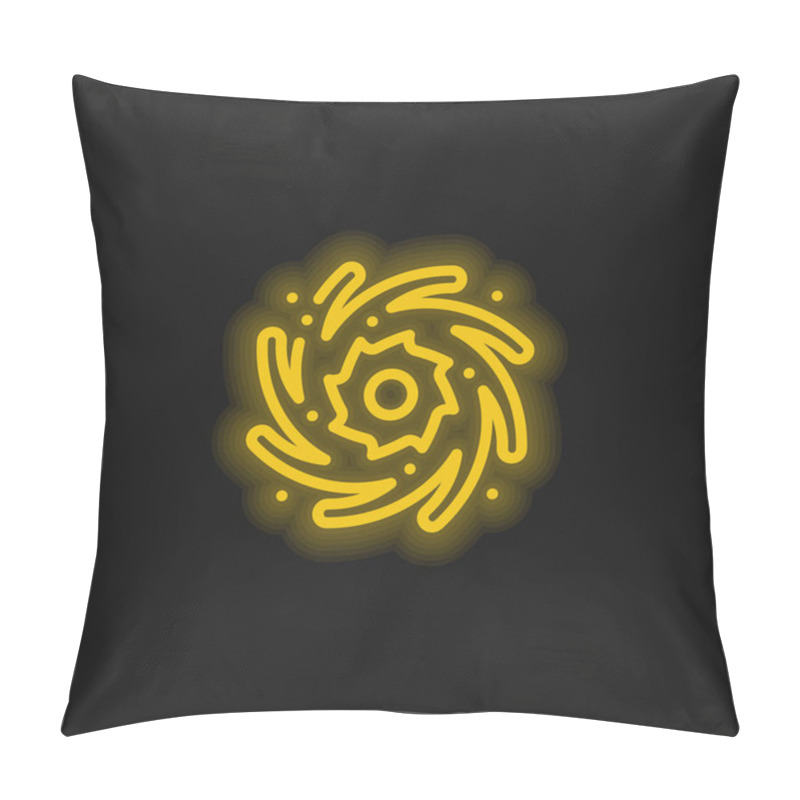 Personality  Black Hole Yellow Glowing Neon Icon Pillow Covers