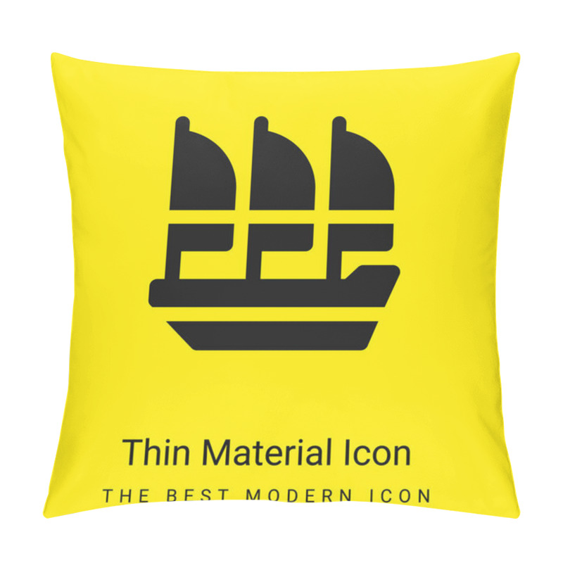 Personality  Boat Minimal Bright Yellow Material Icon Pillow Covers