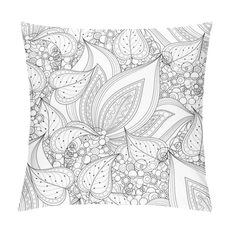 Personality  Seamless Monochrome Floral Pattern Pillow Covers