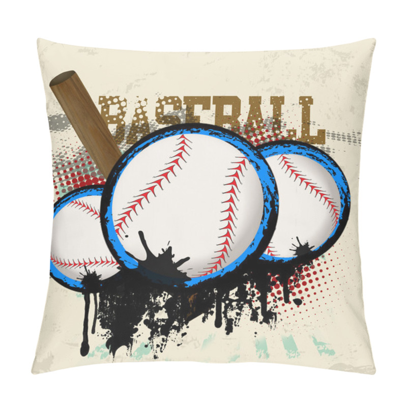 Personality  Baseballs And Baseball Bat Poster Pillow Covers