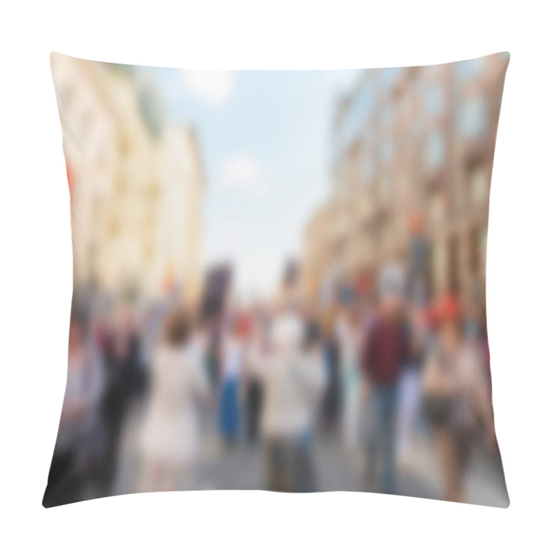 Personality  Large Crowd Parade Theme Blur Background Pillow Covers