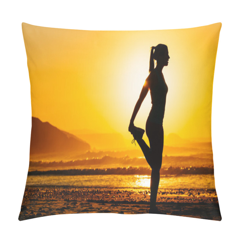 Personality  Woman Exercising On Beautiful Morning Pillow Covers