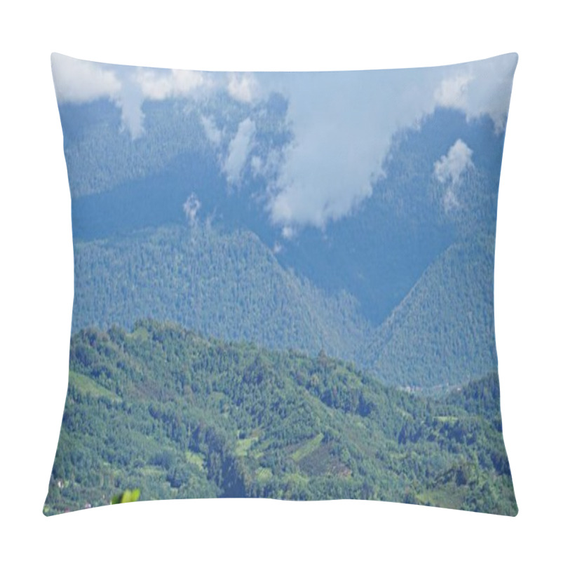 Personality  Beautiful View Of The Mountains, Clouds, Town Pillow Covers