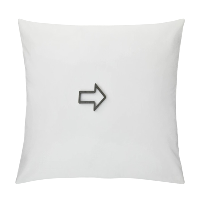 Personality  Top View Of Black Horizontal Frame Pointer On Grey Background Pillow Covers