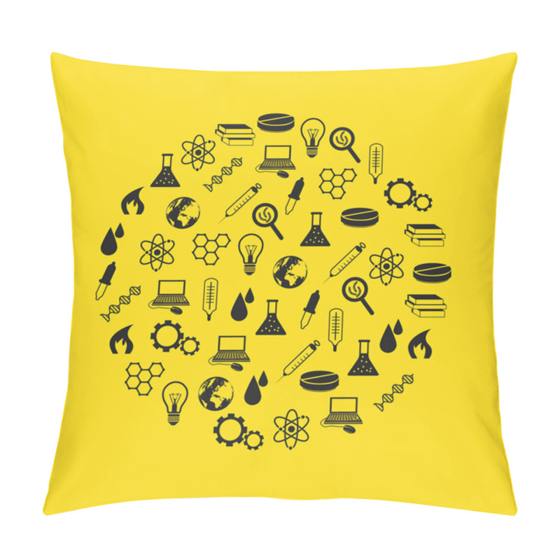 Personality  Science Icons In Circle Pillow Covers