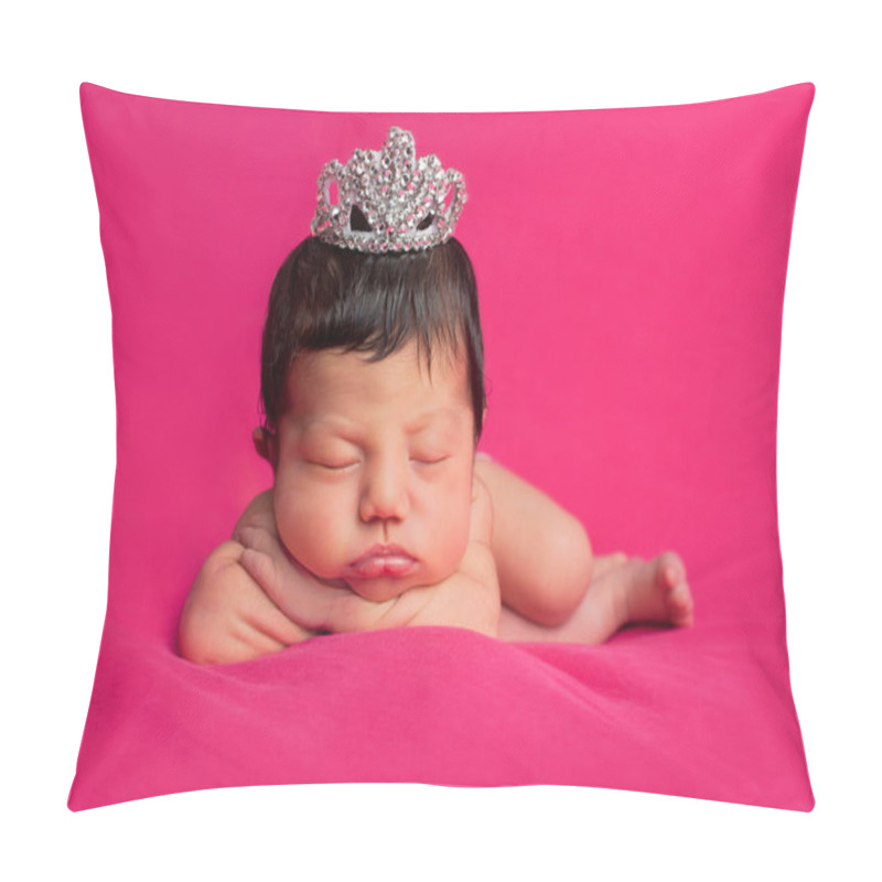 Personality  Newborn Baby Girl With Rhinestone Tiara Pillow Covers