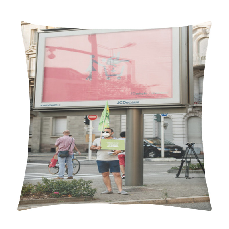 Personality  People Protesting Against Air Pollution Pillow Covers