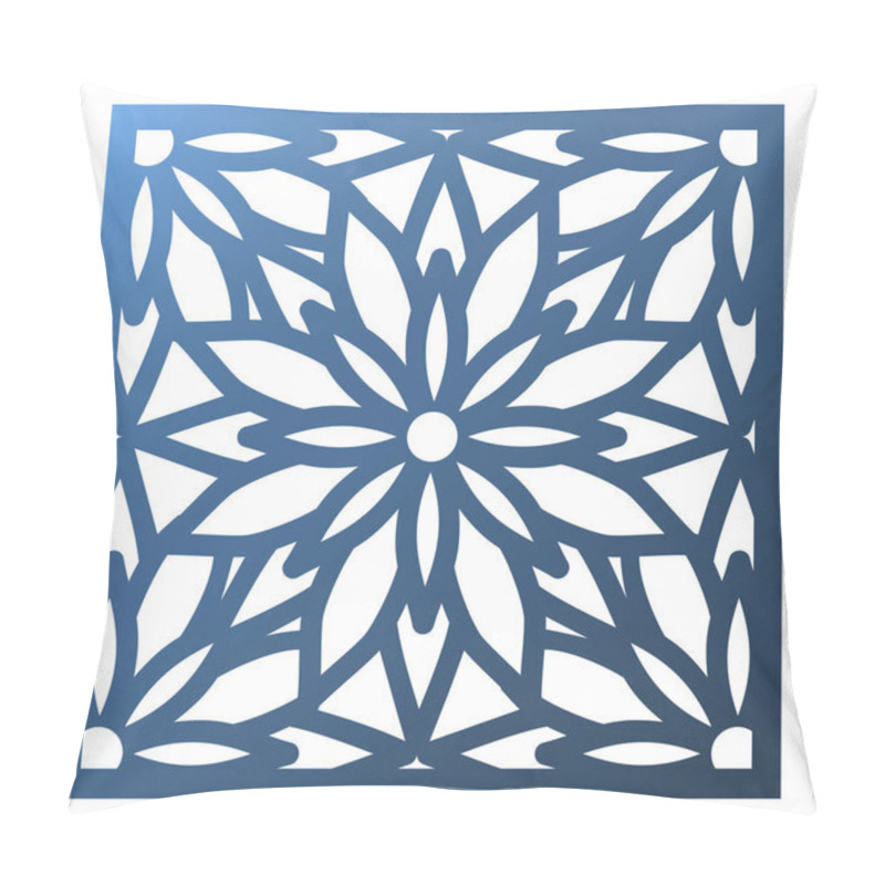 Personality  Laser Cutting Square Panel. Openwork Floral Pattern With Mandala Pillow Covers