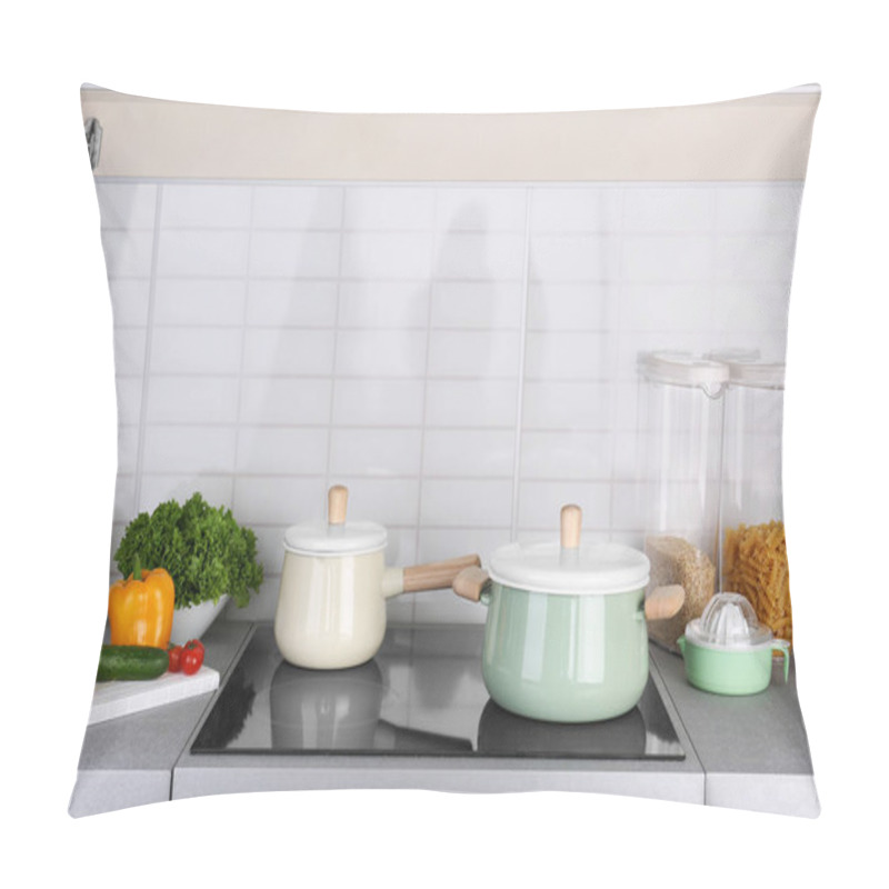 Personality  Utensils For Cooking Classes On Electric Stove In Kitchen Pillow Covers