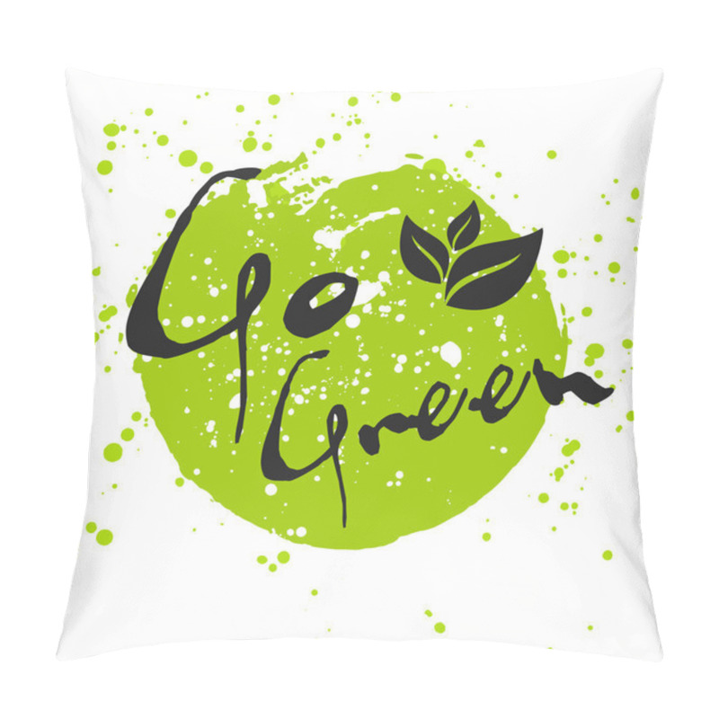 Personality  Go Green Eco Icon With Leaves Pillow Covers