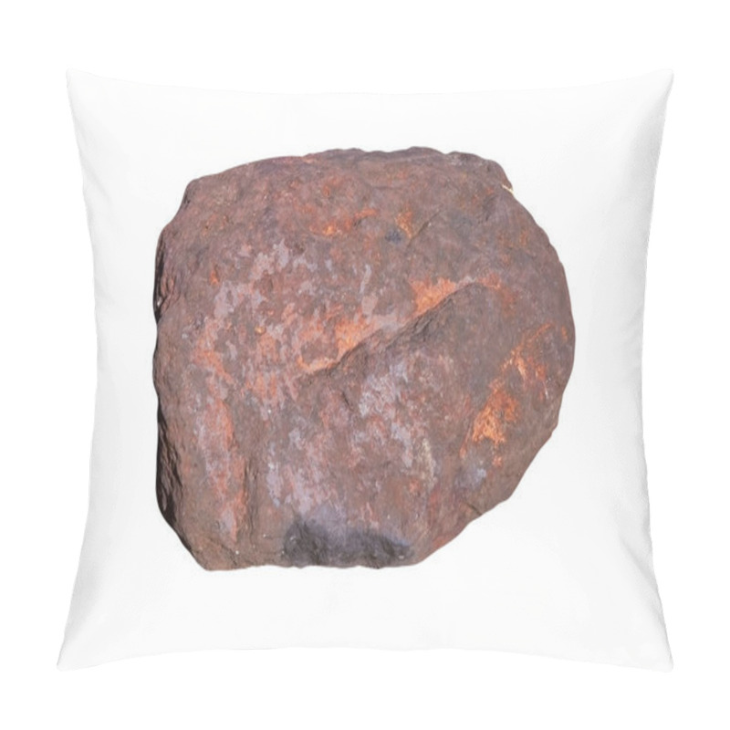 Personality  Specimen Natural Rock Hematite, Iron Ore Mineral Stone Isolated On White Background Close-up. Pillow Covers