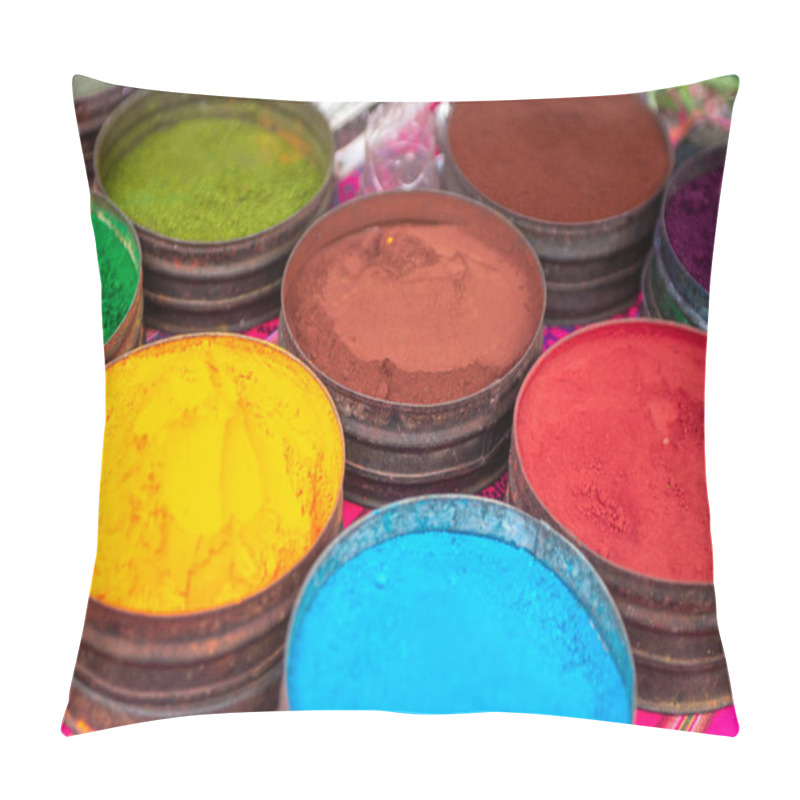 Personality  Peruvian Powdered Dyes On Display Pillow Covers