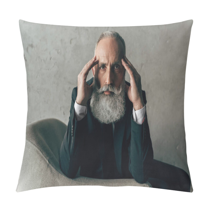 Personality  Serious Mature Businessman Pillow Covers