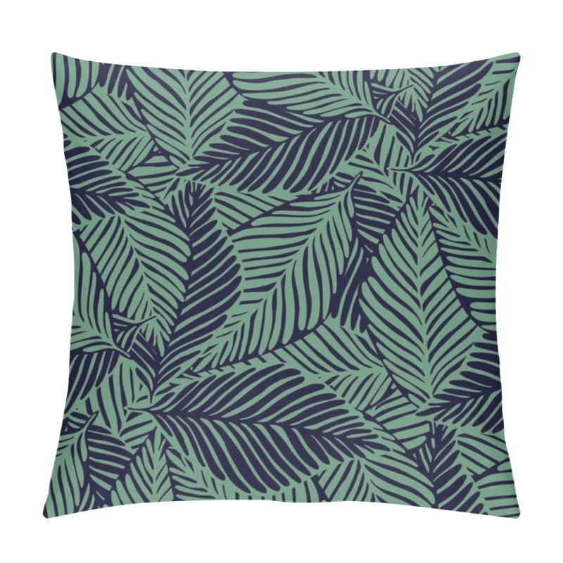 Personality  Abstract Trendy Jungle Seamless Pattern. Exotic Plant. Pillow Covers