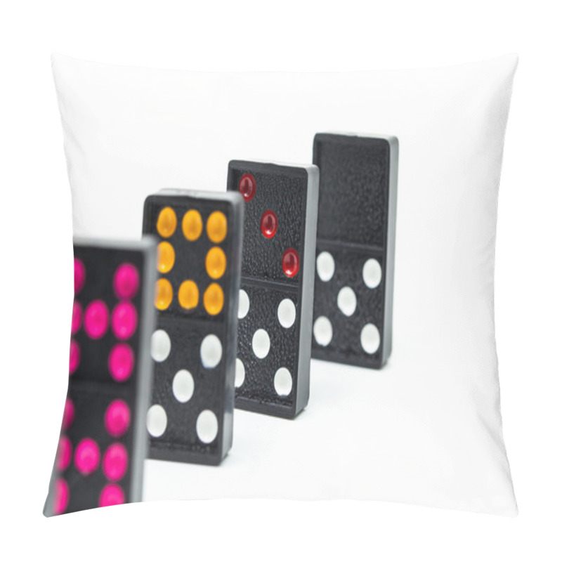 Personality  Stack Of Dominoes Isolated On A White Background Pillow Covers