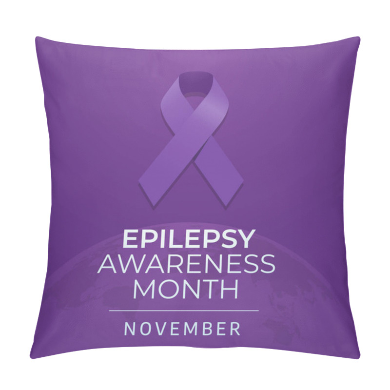 Personality  National Epilepsy Awareness Month Design Template Good For Celebration Usage. Purple Ribbon Design Template. Ribbon Vector Design. Flat Design. Vector Eps 10. Pillow Covers