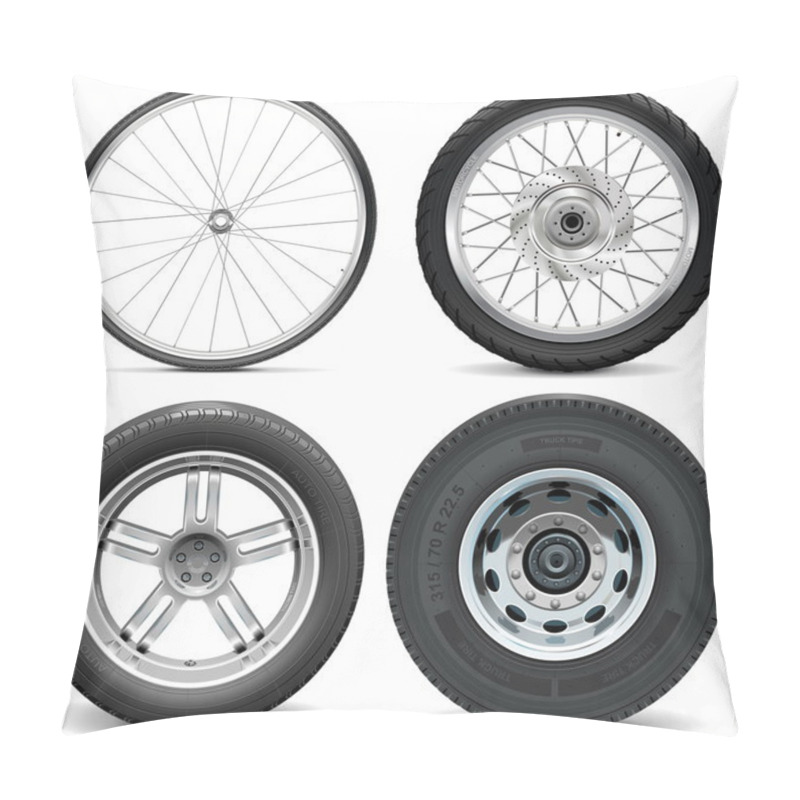 Personality  Vector Tires For Bicycle Motorcycle Car And Truck Pillow Covers