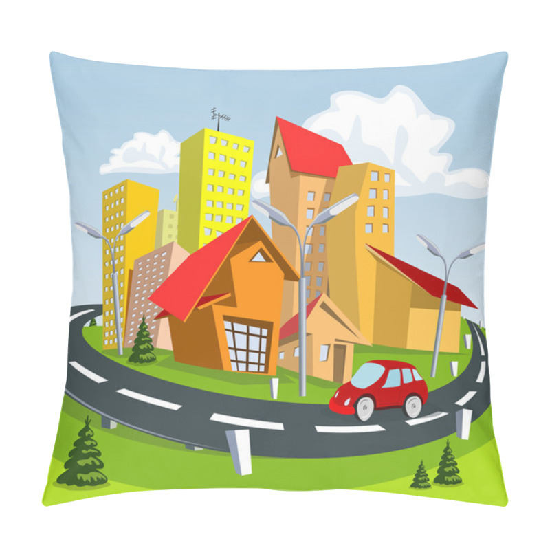 Personality  Summer Cartoon City. Illustration Pillow Covers