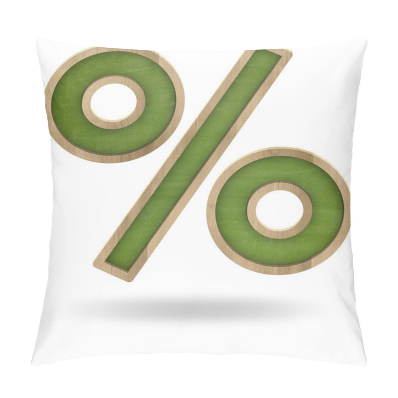 Personality  Green Percent Sign Isolated On White Pillow Covers