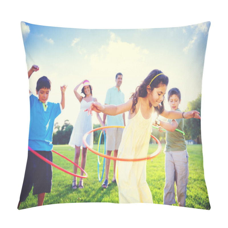 Personality  Happy Family In Park Pillow Covers