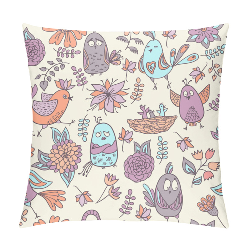 Personality  Seamless Pattern With Birds Pillow Covers