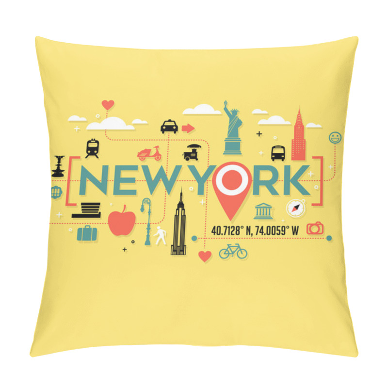 Personality  New York City Icons And Typography Design For Cards, Banners, Tshirts, Posters Pillow Covers