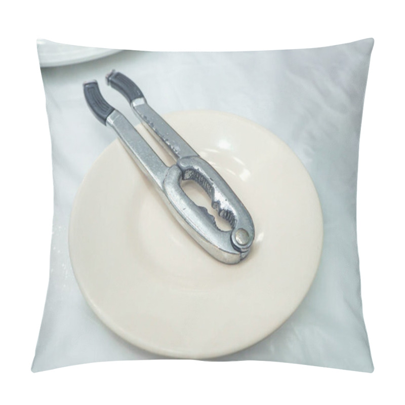 Personality  Metal Nutcracker Or Crab Cracker On A Plate. Pillow Covers